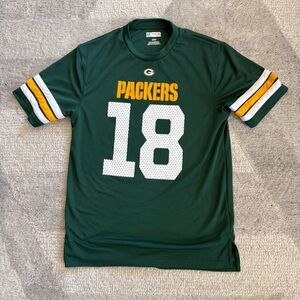 Green Bay Packers NFL Short Sleeved Shirt Cobb Number 18 Size Medium